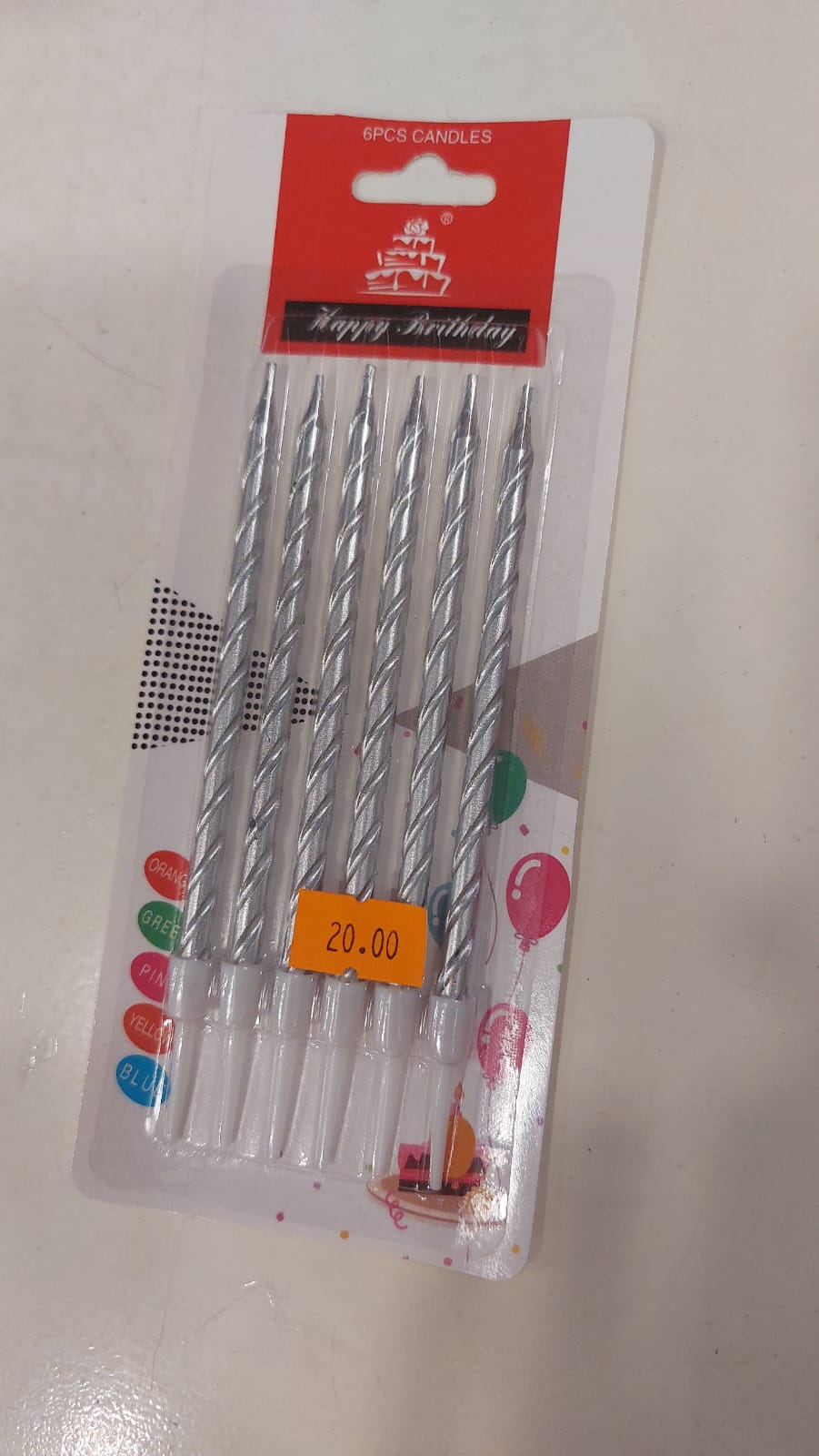 6pc sliver candles - Preppy Kids (Grand Bazaar)