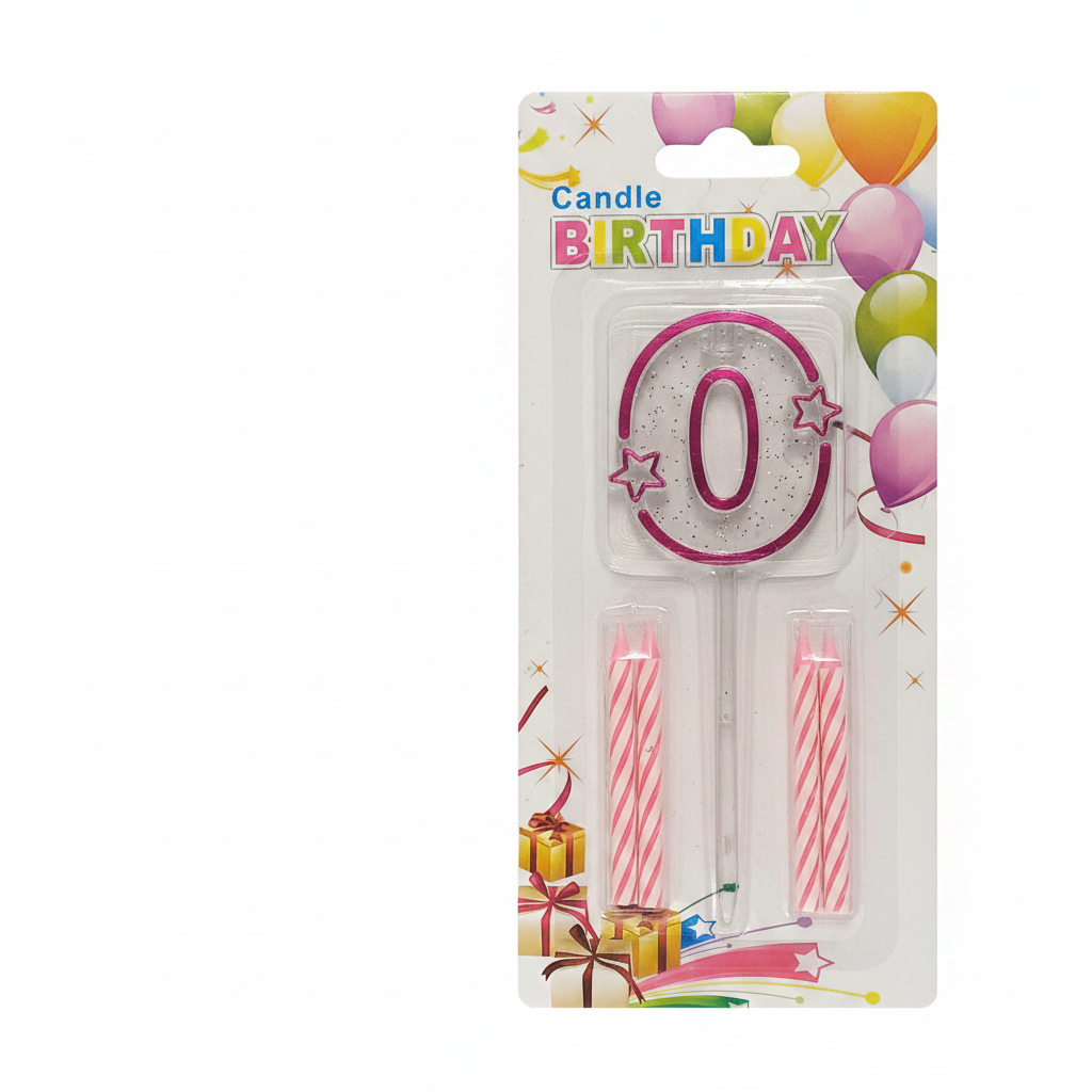 Pink Acrylic Candle 0 to 9 (ACR)