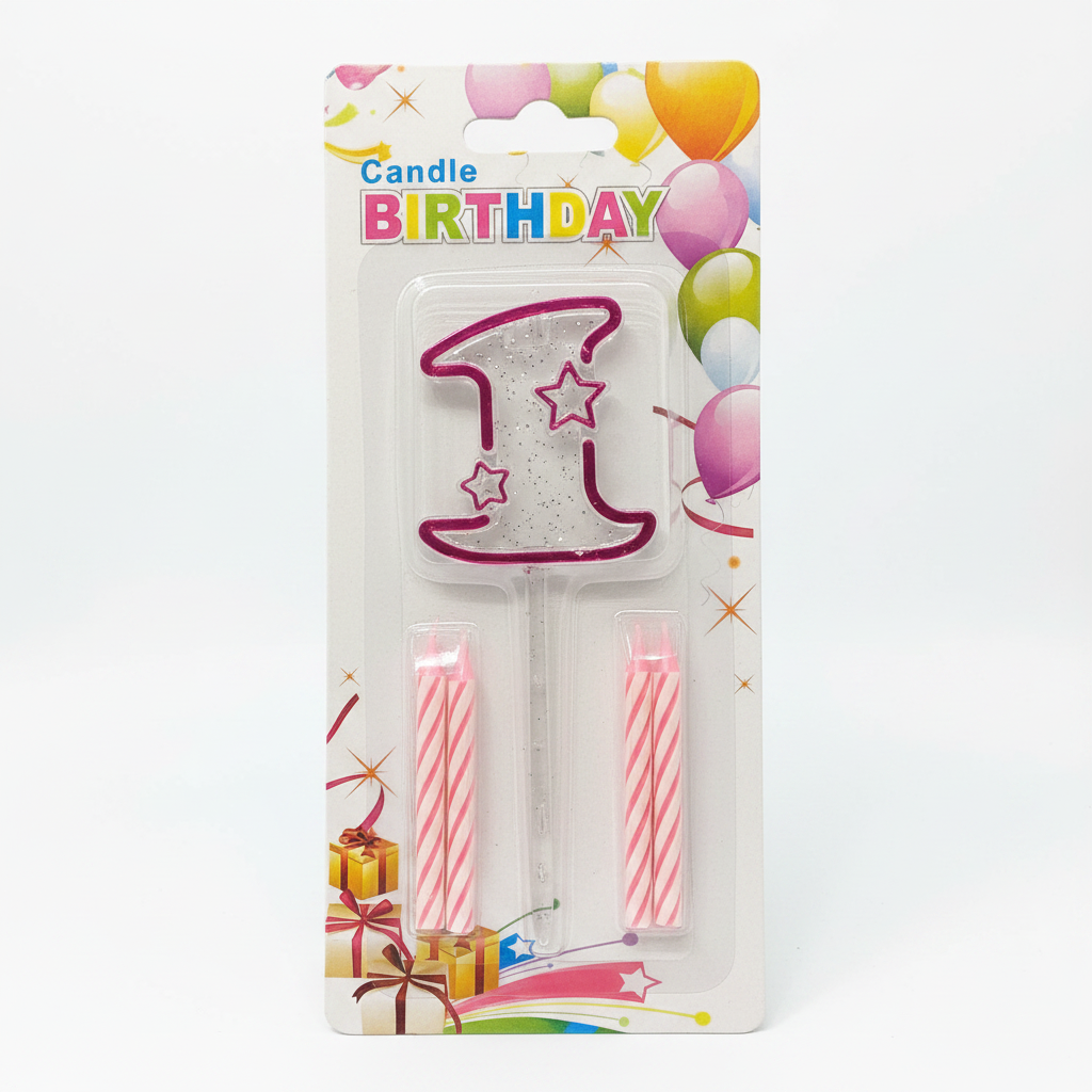 Pink Acrylic Candle 0 to 9 (ACR)