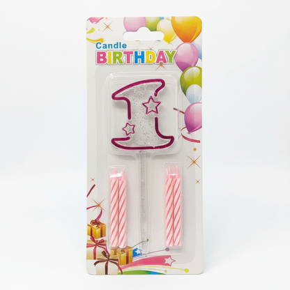 Pink Acrylic Candle 0 to 9 (ACR)