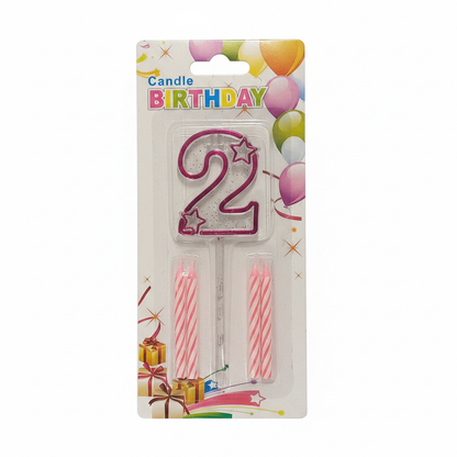 Pink Acrylic Candle 0 to 9 (ACR)