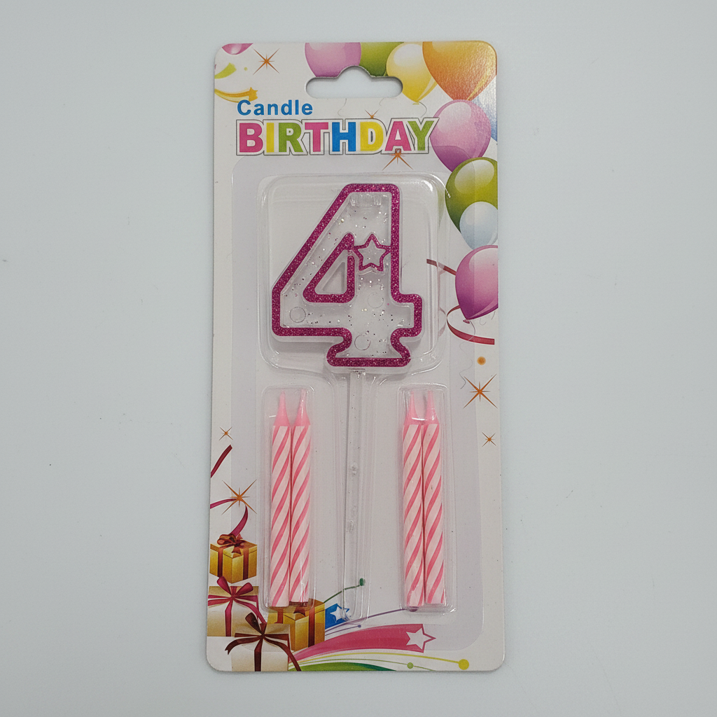 Pink Acrylic Candle 0 to 9 (ACR)