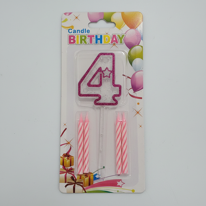 Pink Acrylic Candle 0 to 9 (ACR)