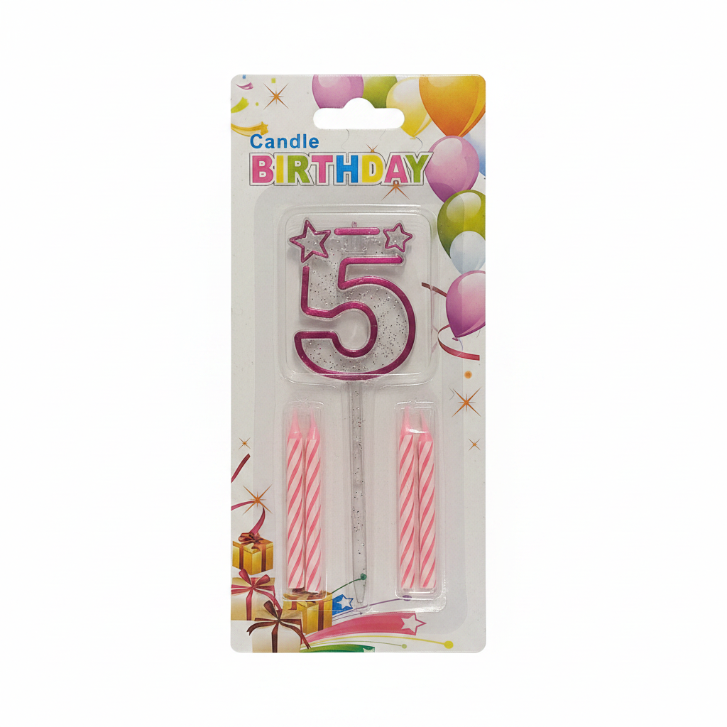 Pink Acrylic Candle 0 to 9 (ACR)