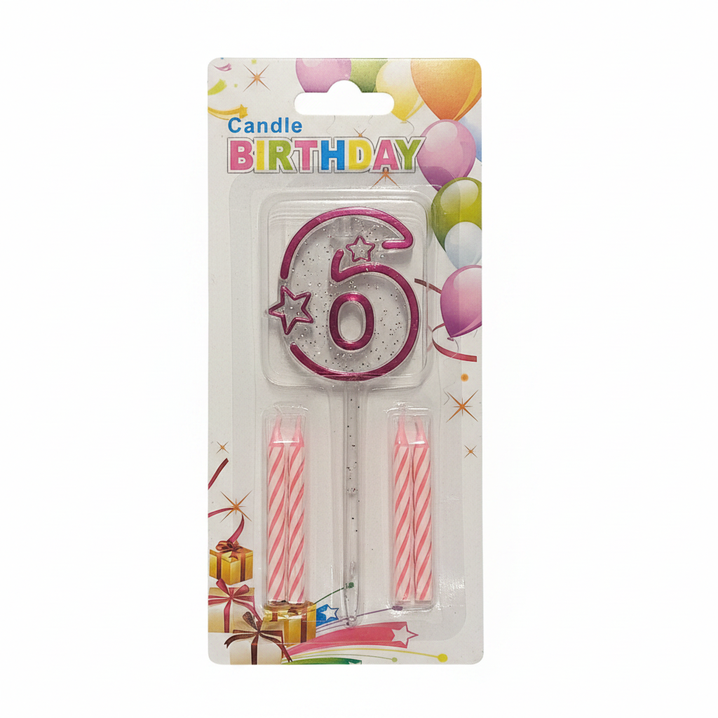 Pink Acrylic Candle 0 to 9 (ACR)