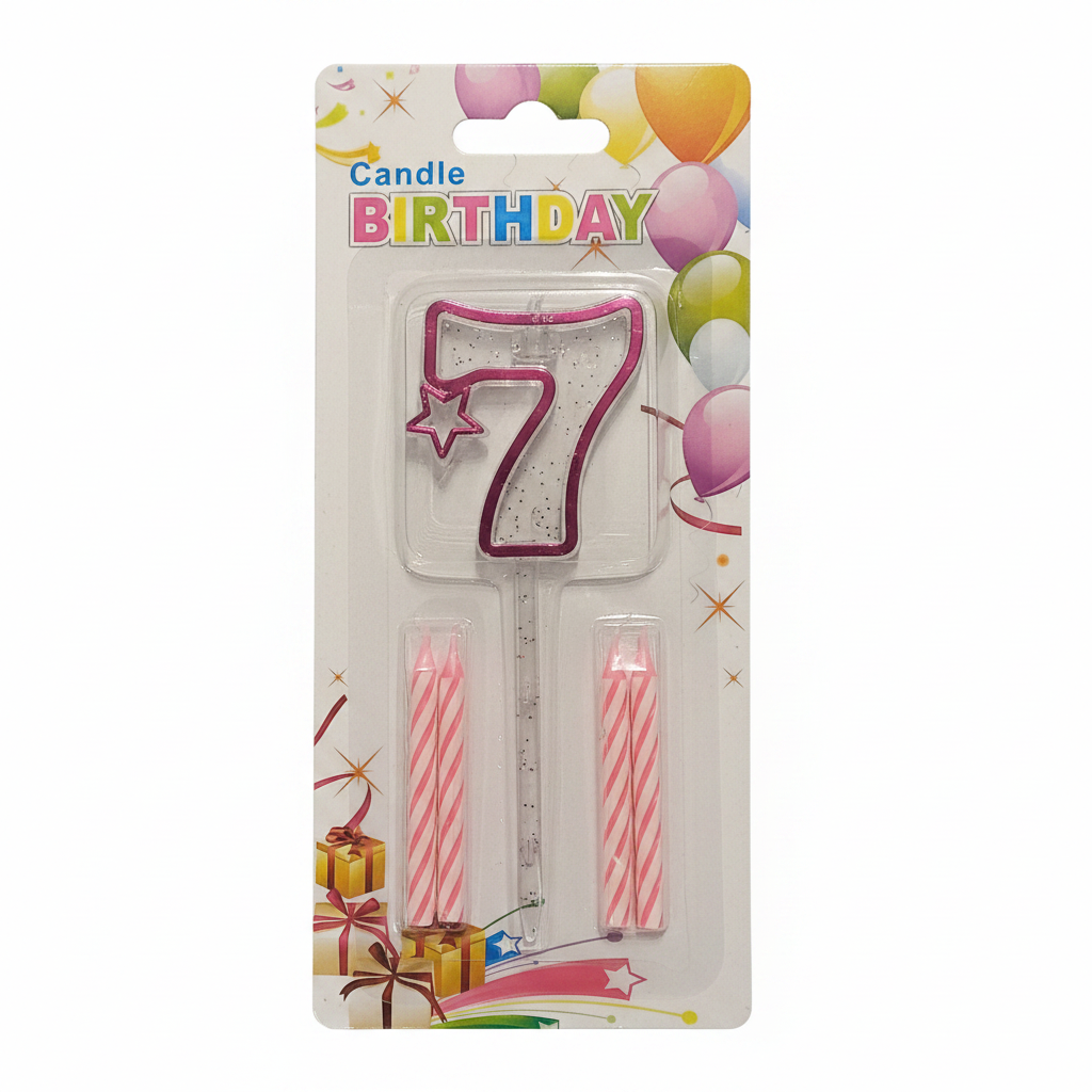 Pink Acrylic Candle 0 to 9 (ACR)
