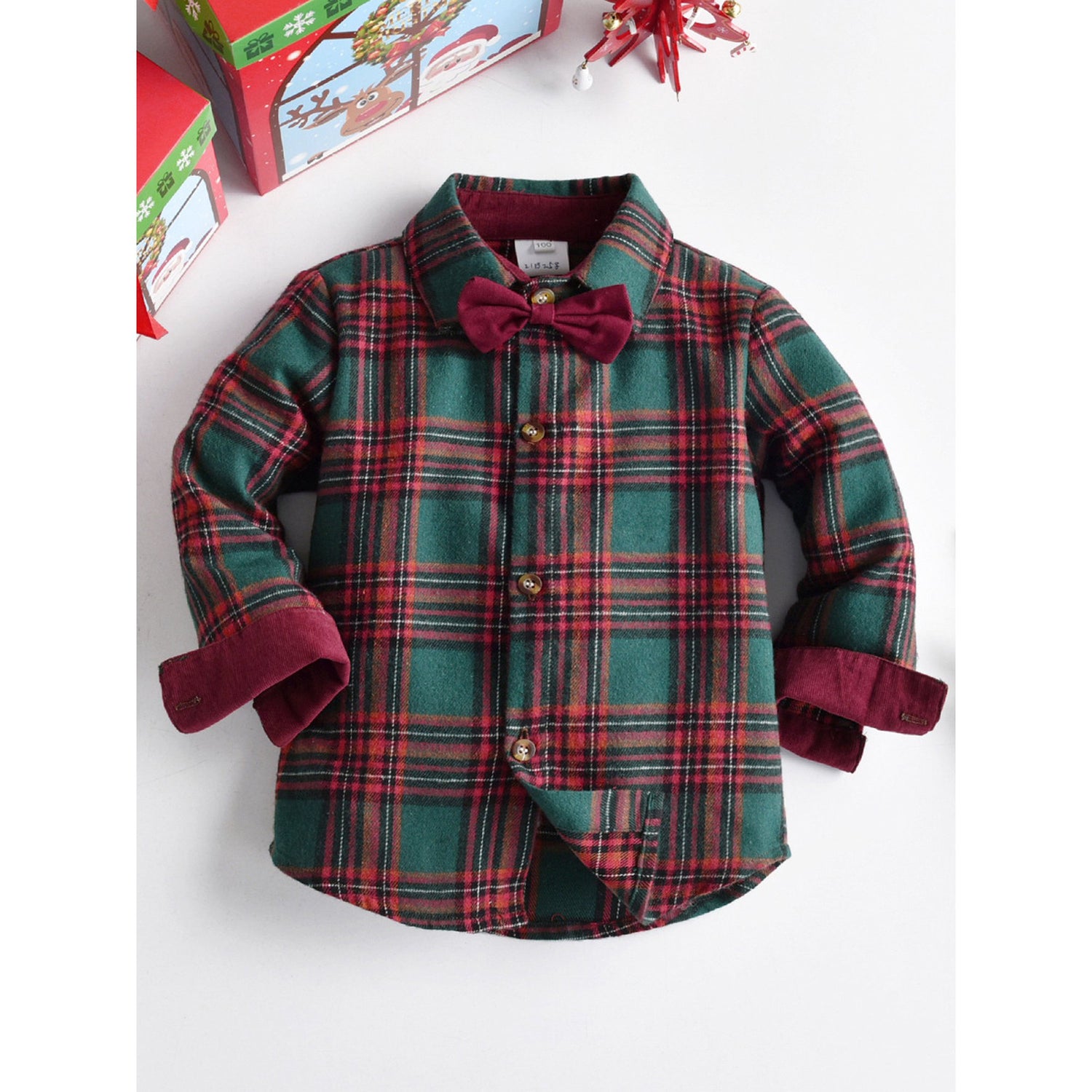 Christmas Red pants Gentleman Toddler outfit with bow tie suspender overall pants