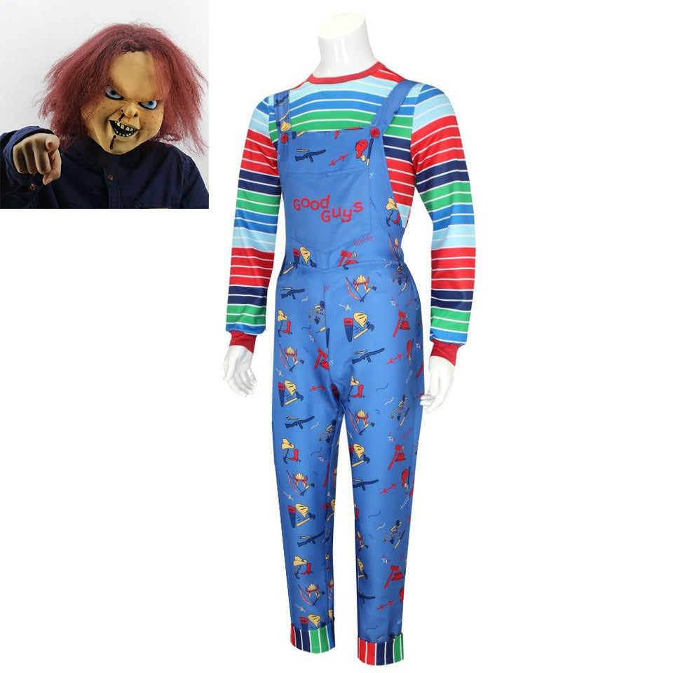 Chucky Cosplay with latex mask costume outfit