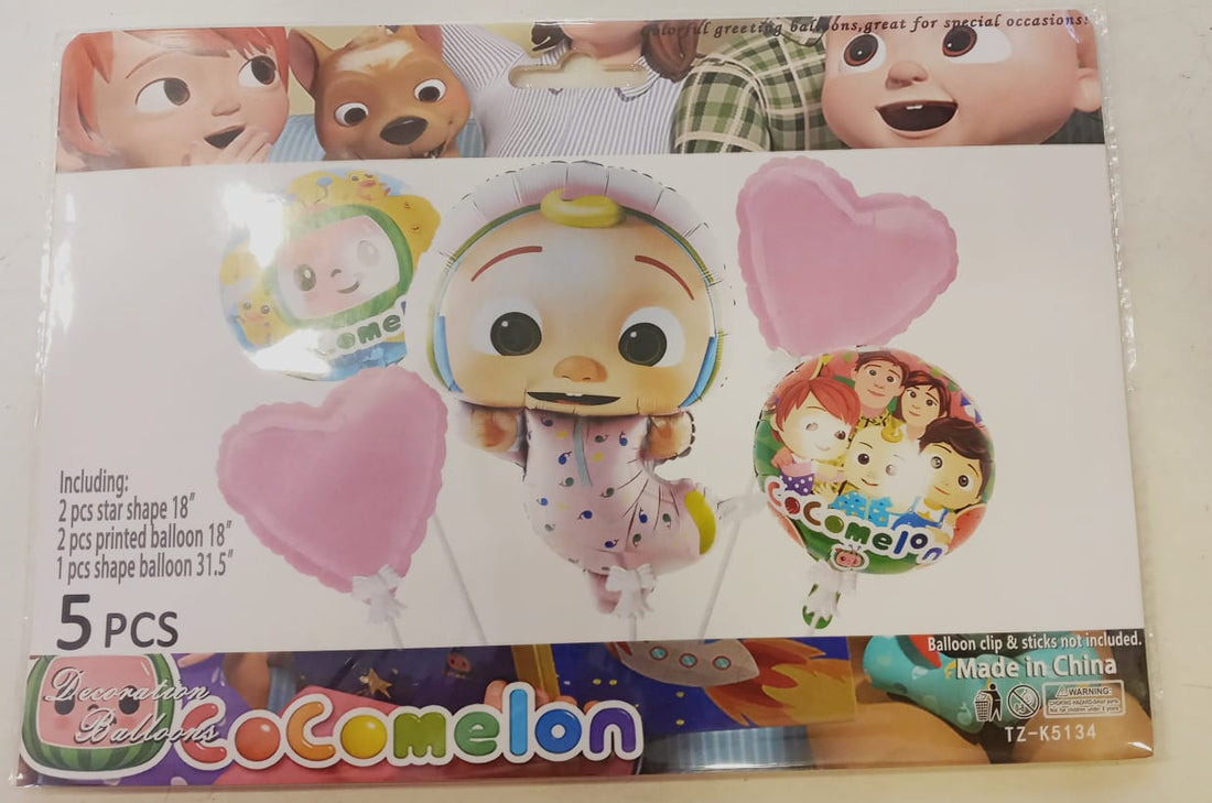 Cocomelon Theme 5pc Foil Balloon