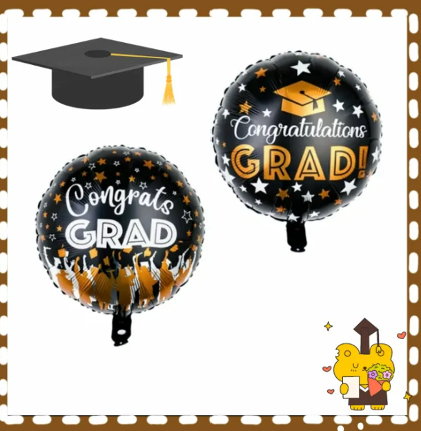 Congrats Graduation Grad Foil Balloon 18inch (Double sided print)