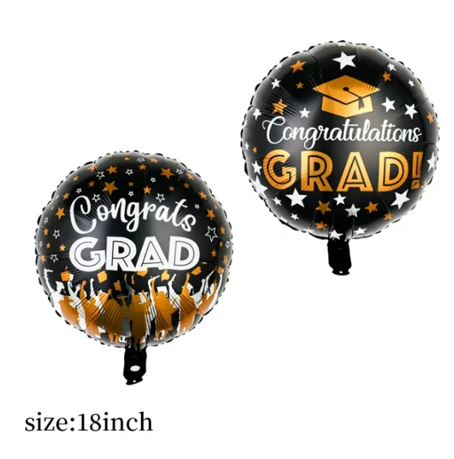 Congrats Graduation Grad Foil Balloon 18inch (Double sided print) - Preppy Kids (Grand Bazaar)