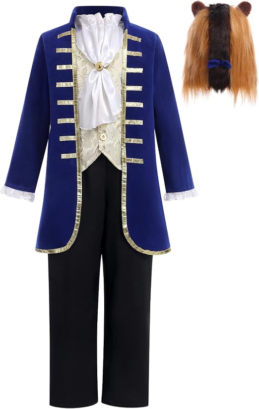 Beast Prince Costume With Matching Plush Lion Hood
