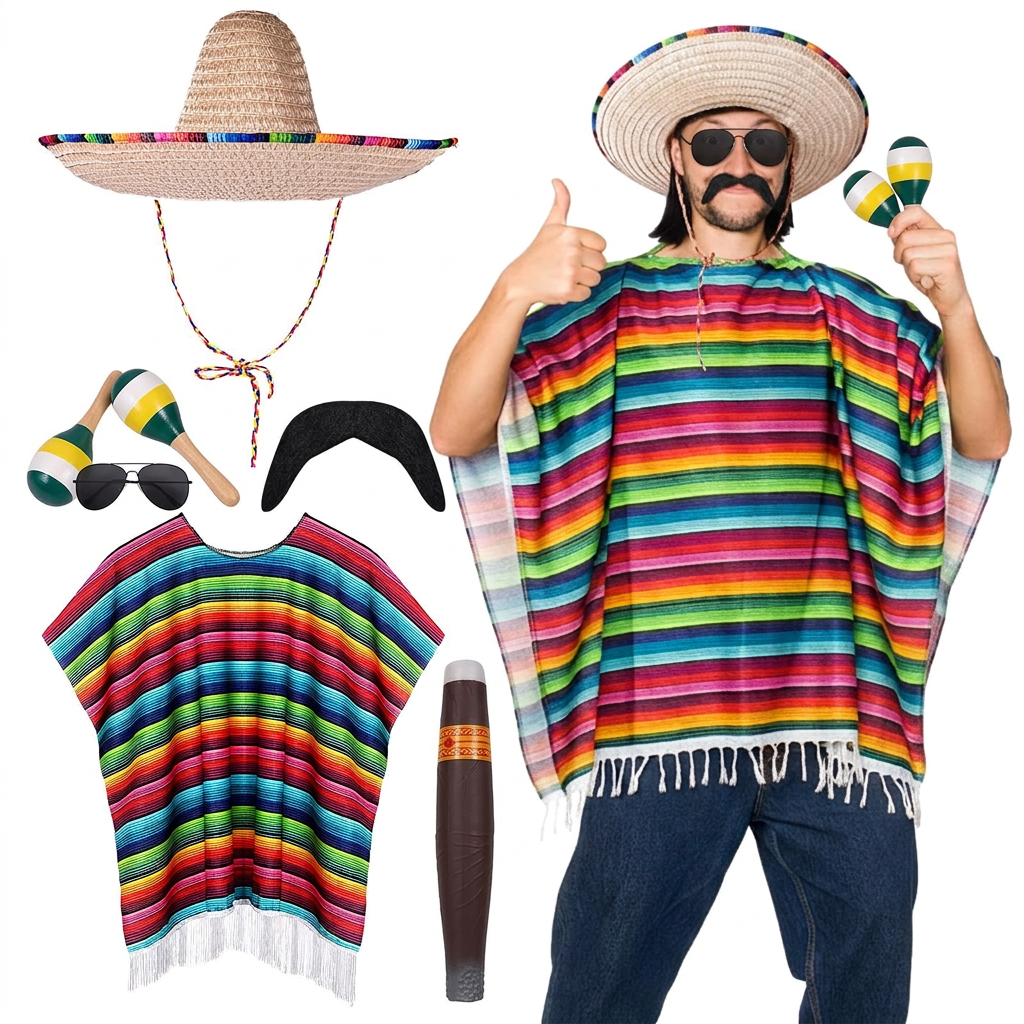Mexican Colorful 6pcs Costume