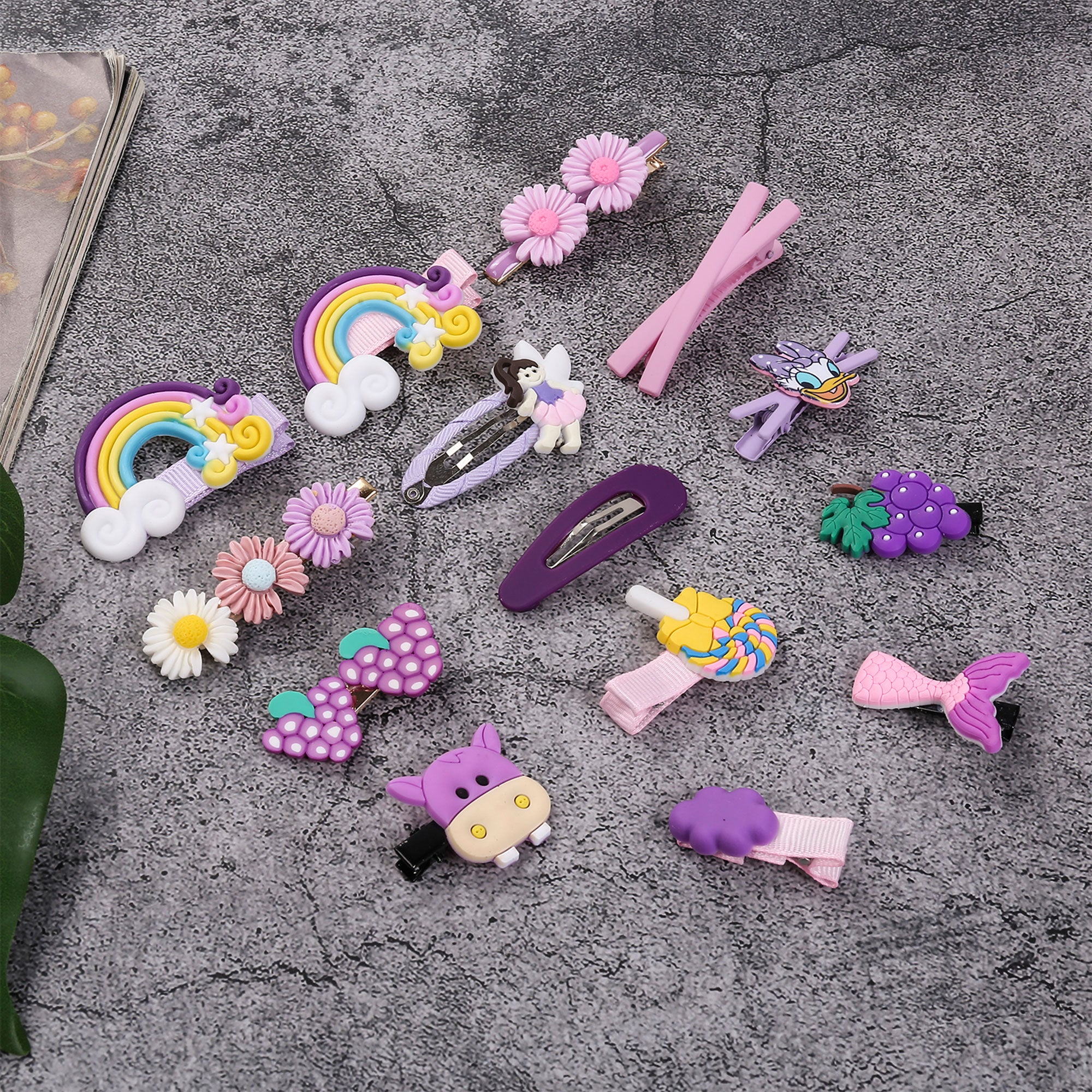 14Pcs Little Girls Princess Hairpins Sweet Style Baby Animal/Flower Decoration Bangs Clip Set Lovely Children Hair Accessories