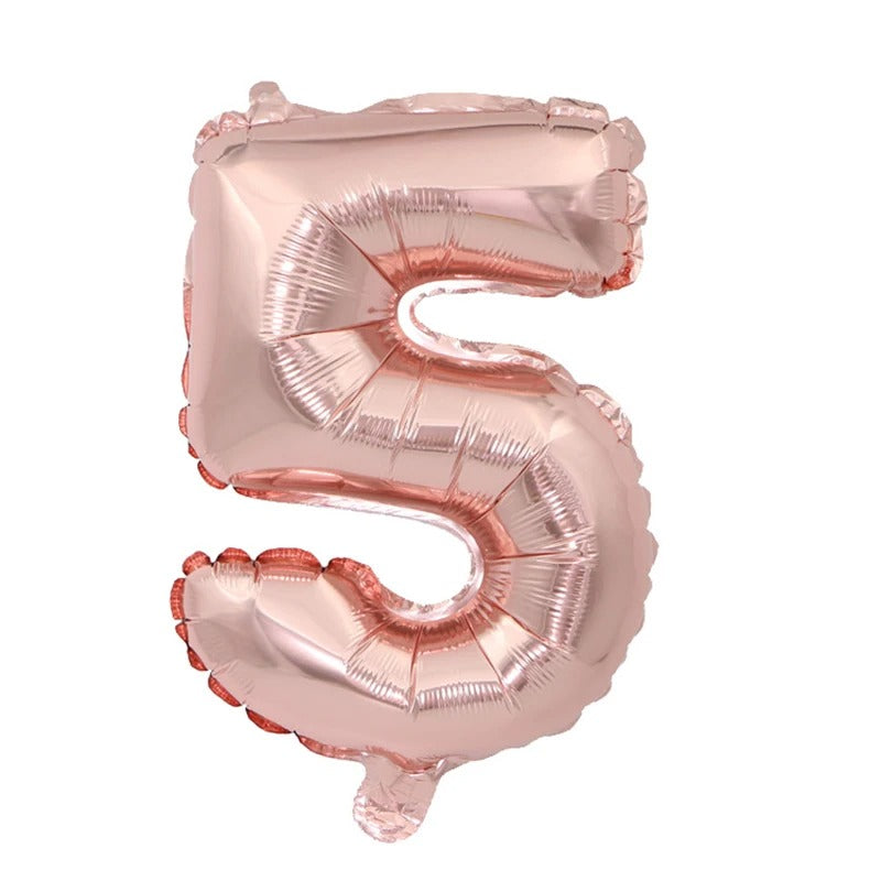 16&quot; Number Rose Gold Foil Helium Balloons (16 inch).  1 to 9