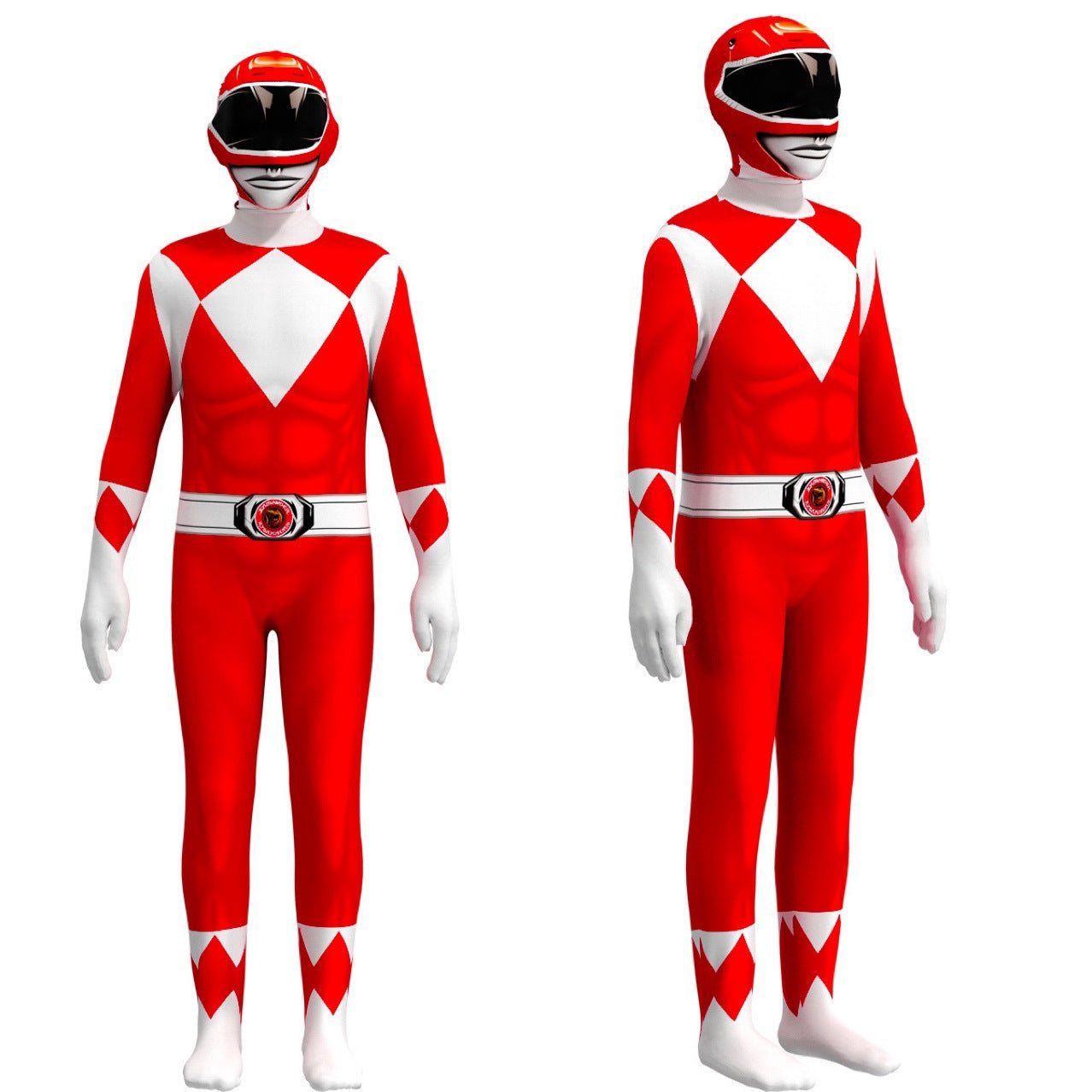 Power Rangers RED Mighty Morphin Cosplay Costume