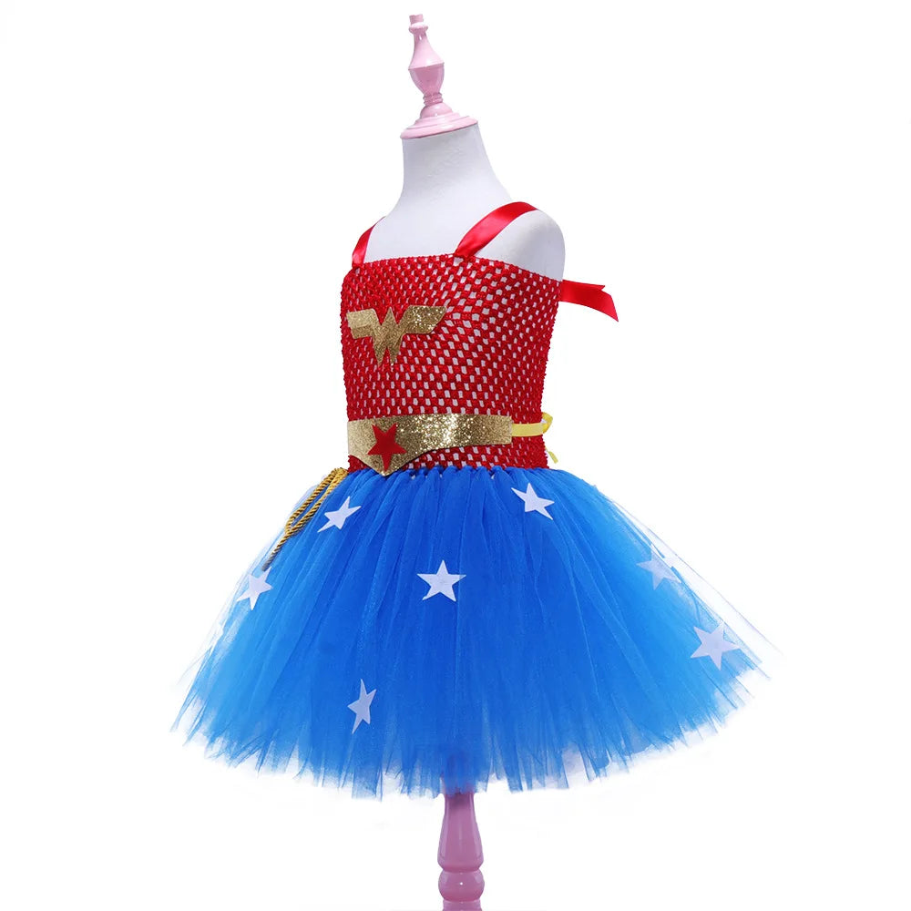 Wonder Woman Tutu Dress Kids Costume cosplay outfit - Preppy Kids (Grand Bazaar)
