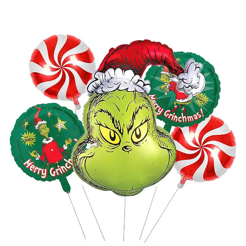 Grinch 5pc Foil Balloon Set