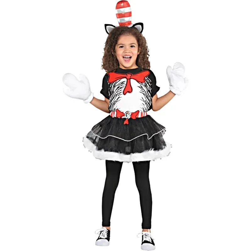 Dr Seuss Girls Cat In The Hat Costume cosplay outfit