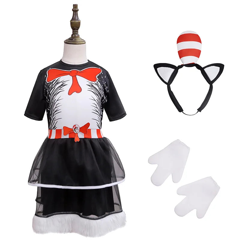 Dr Seuss Girls Cat In The Hat Costume cosplay outfit