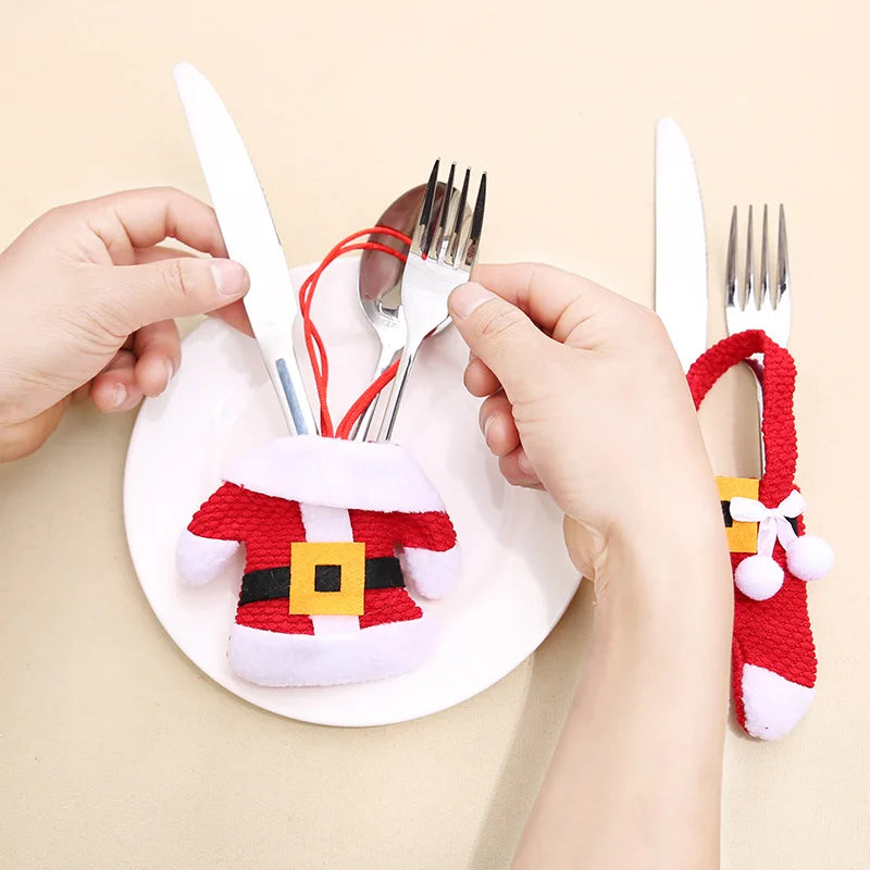 Christmas cutlery santa top