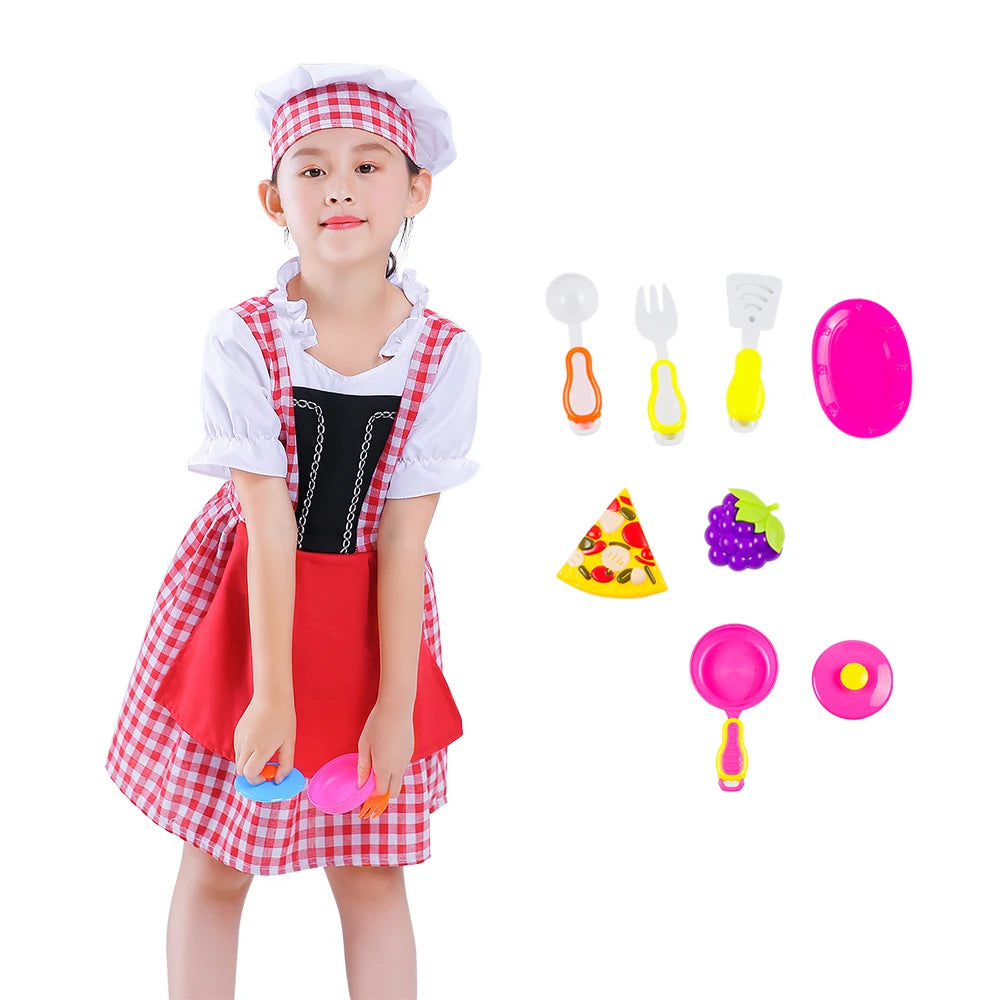Chef Girls Pink Career Day outfit Costume Dress (3-8 yrs old)