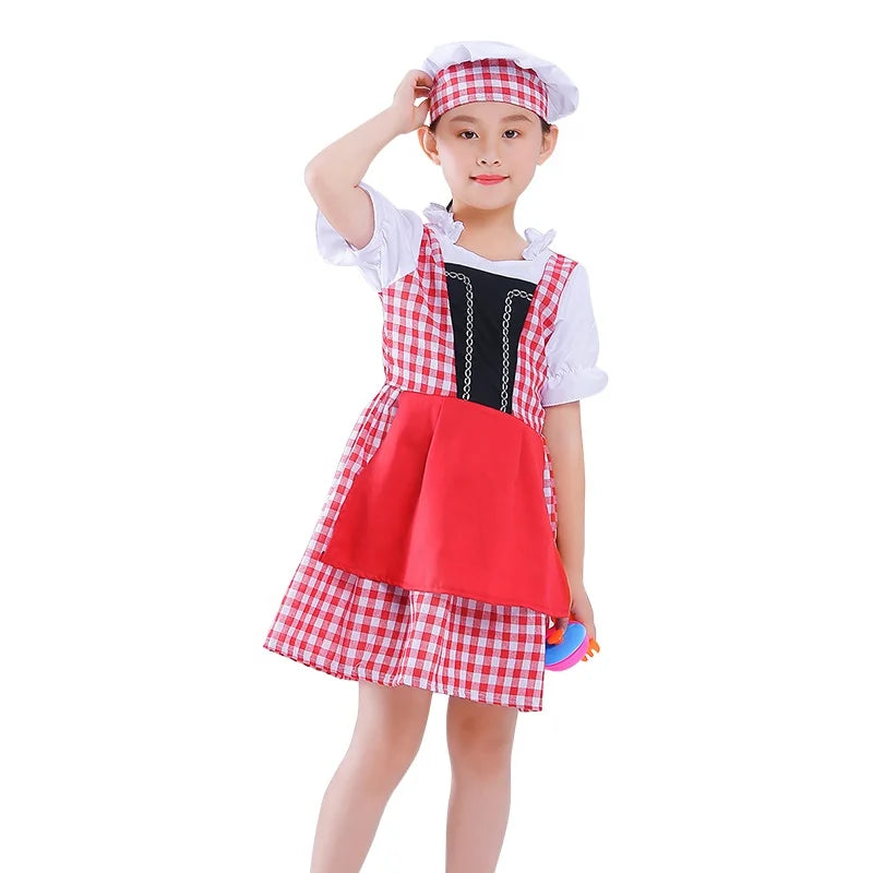 Chef Girls Pink Career Day outfit Costume Dress (3-8 yrs old)