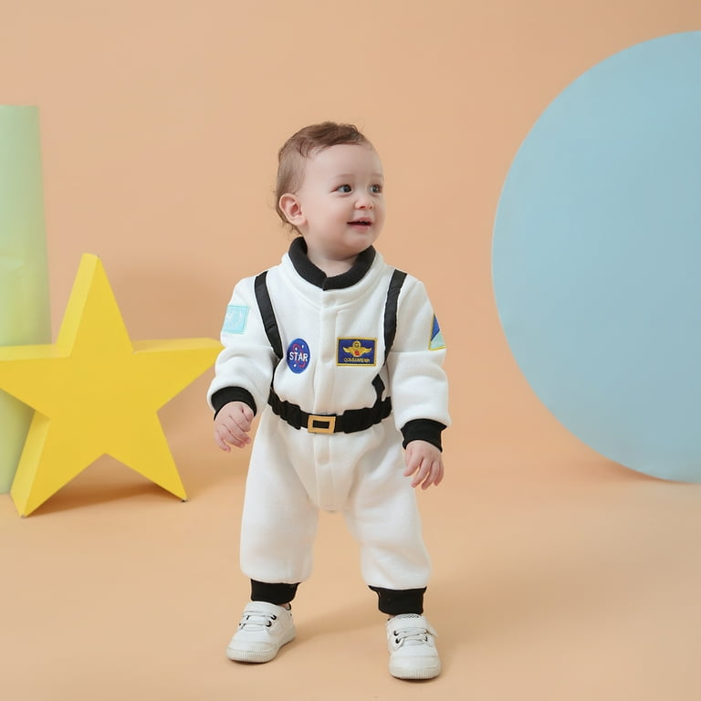 Baby Toddler Boy White Astronaut Fleece Costume Jumpsuit (2-3 Years) kids