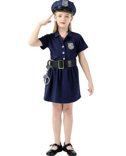 Police woman girl female Costumes  (Ages 3 to 7 years old) Officer