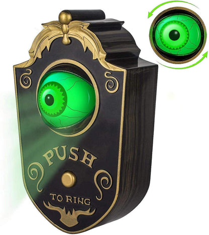 Halloween Doorbell, Haunted Doorbell Animated Eyeball Halloween Decor with Spooky Sounds Video