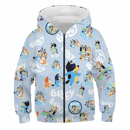 Bluey Fun Time 3D Zipper Hoodie