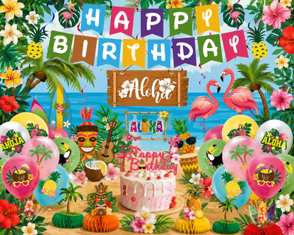 Aloha Party Decoration Package With Backdrop