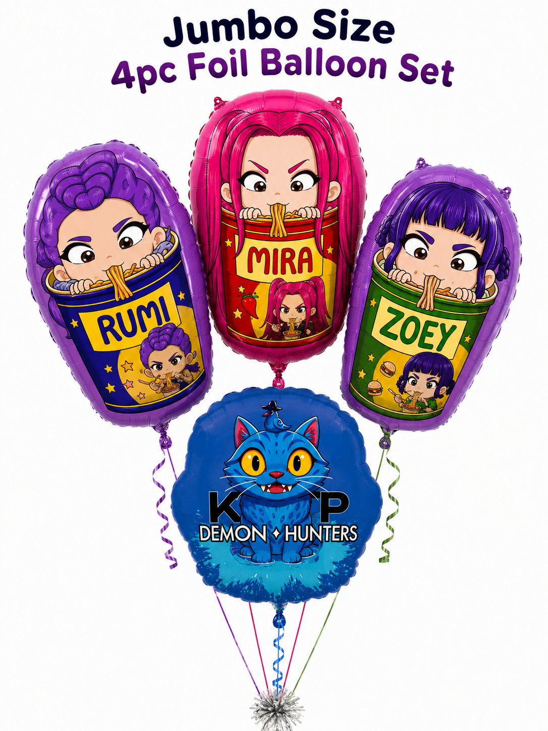 4pc Kpop Demon Hunter Jumbo foil balloon set