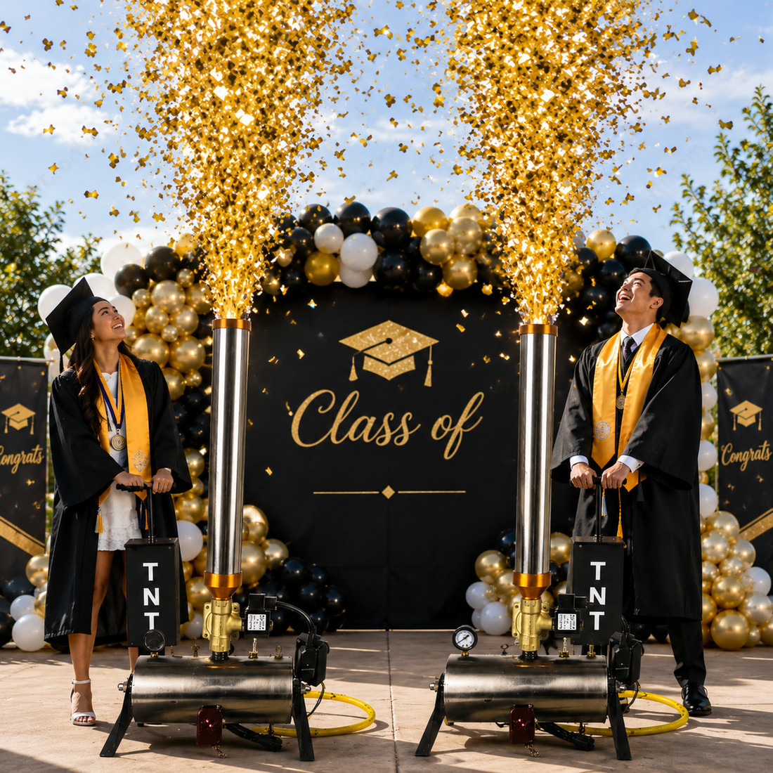 RENTAL Graduation TNT Electric Remote Control Colorful Confetti Cannon Machine
