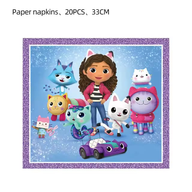 Gabby dollhouse themed napkins
