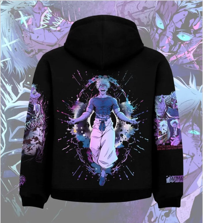 Jujutsu Kaisen Gojo Colorful Fleece Pullover Hoodie