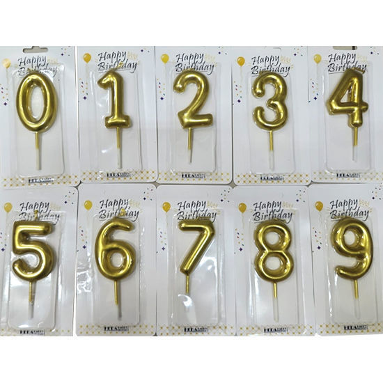 GOLD CANDLES 0 TO 9  bigger