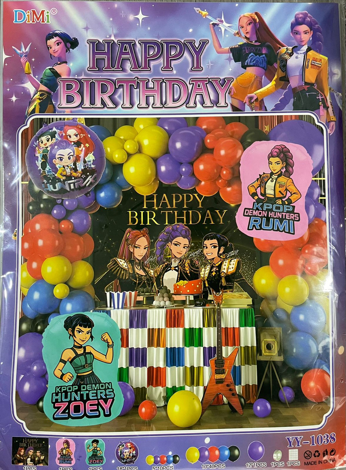 Kpop Demon Hunters Golden Balloon Arch Kit