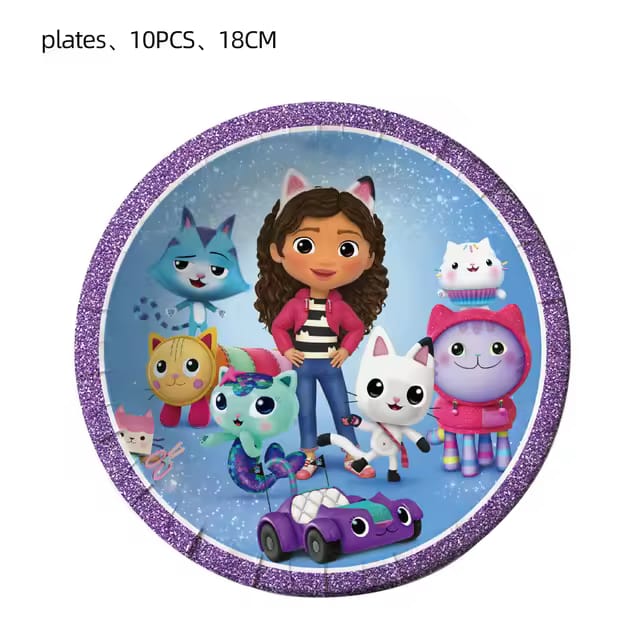 Gabby dollhouse party plates