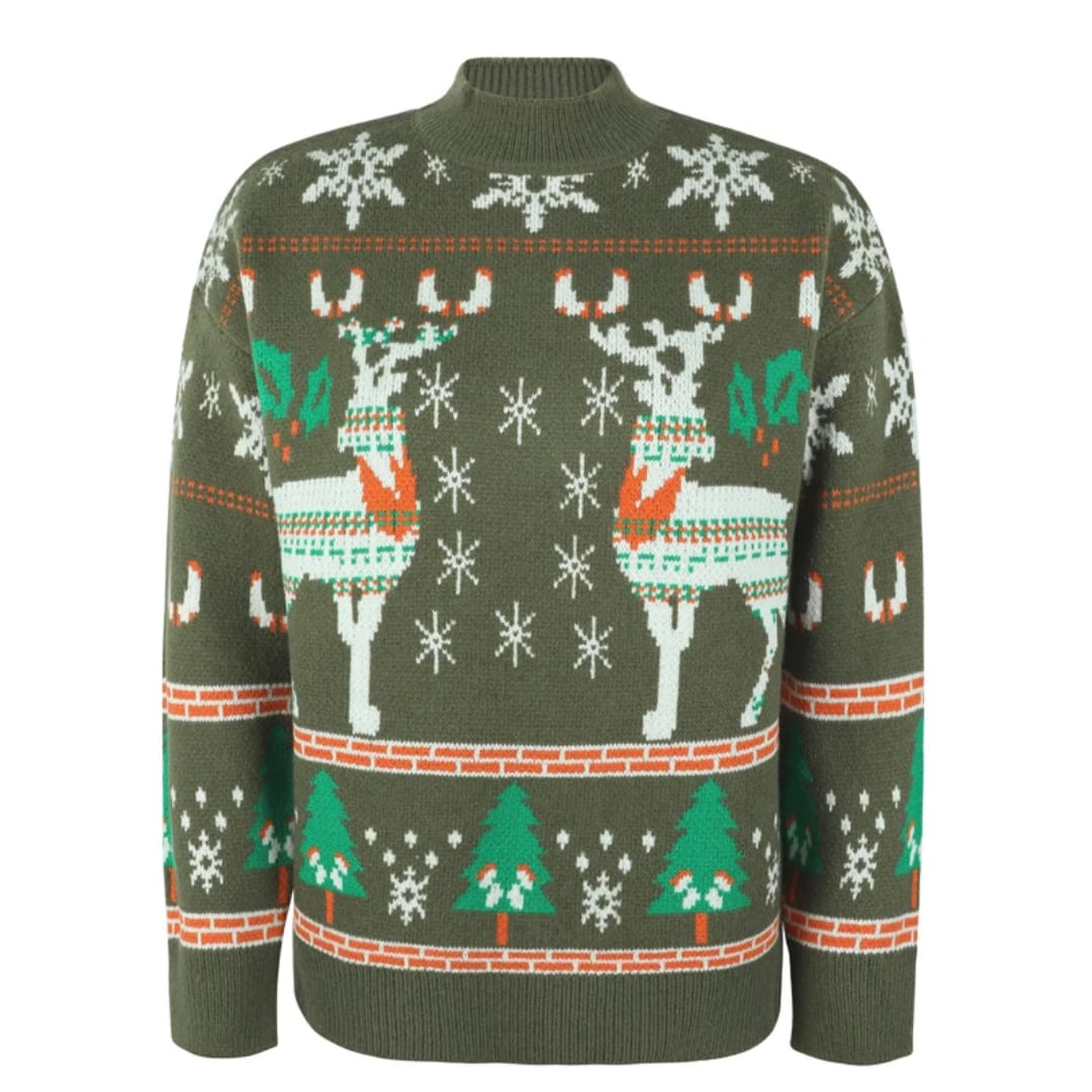Green Reindeers Christmas Ugly Sweater