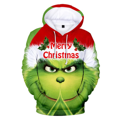 Grinch Merry Christmas Zipper 3D Hoodie