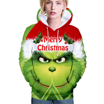 Grinch Merry Christmas Zipper 3D Hoodie