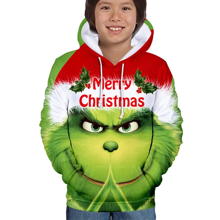 Grinch Merry Christmas Zipper 3D Hoodie