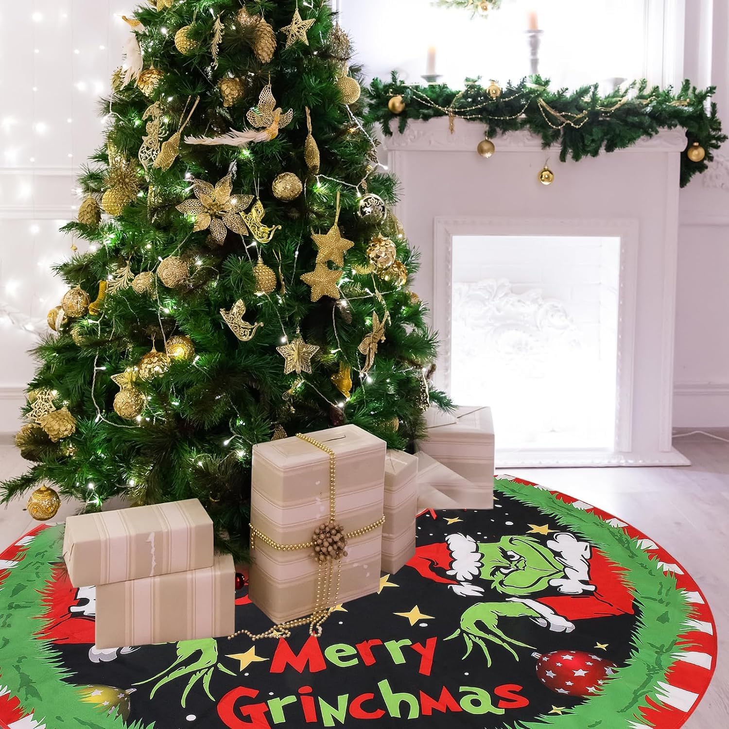 Grinch Christmas Tree Skirt (48 inches) XMAS mat