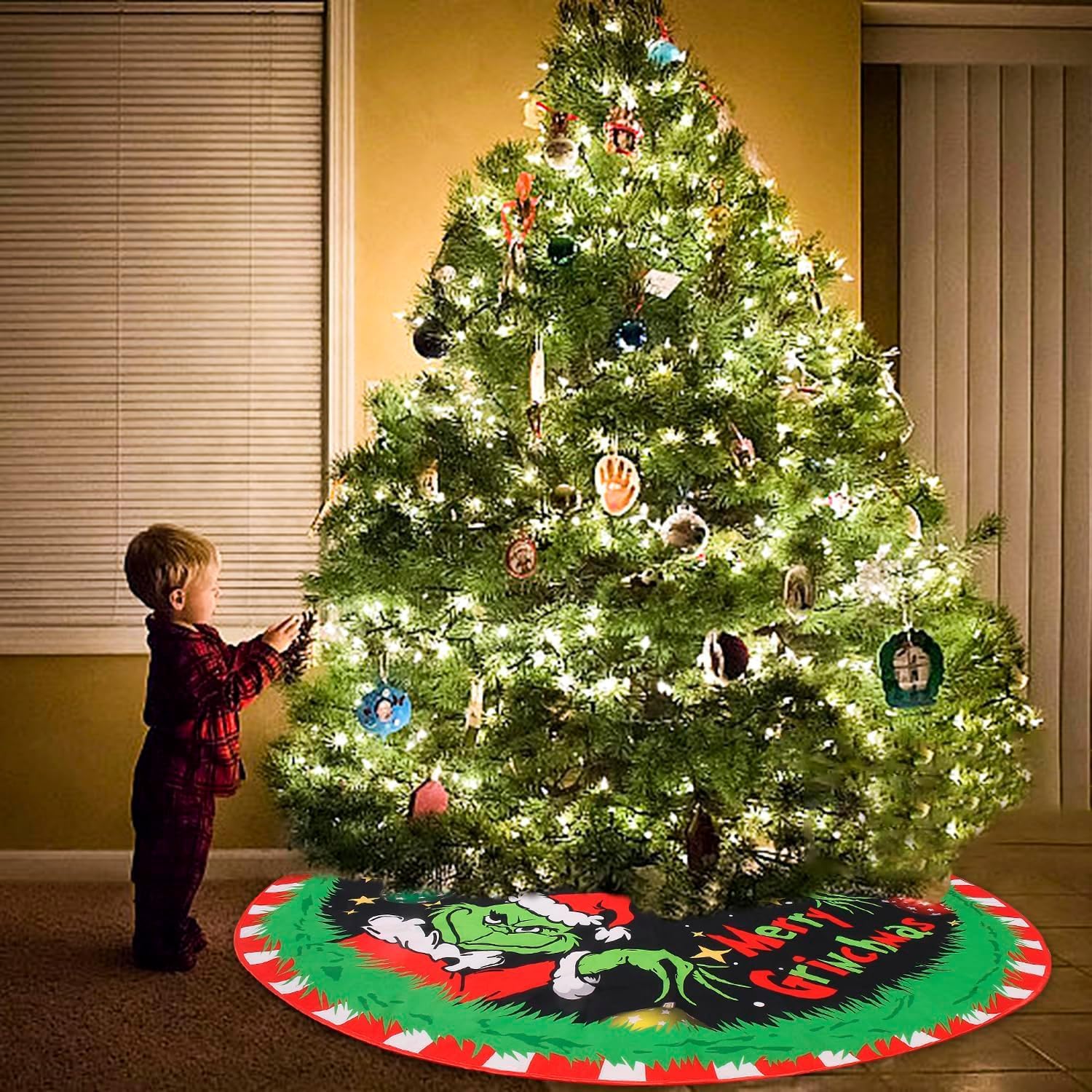 Grinch Christmas Tree Skirt (48 inches) XMAS mat