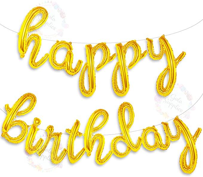 Happy Birthday Foil Balloon (Gold)