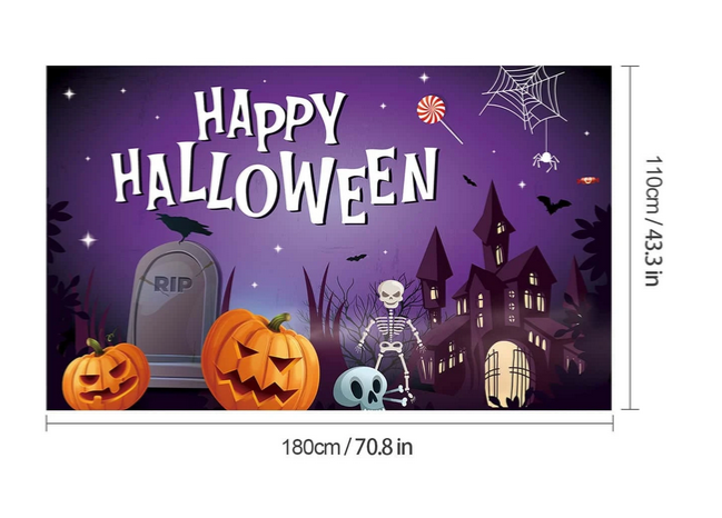 Happy Halloween Purple Backdrop