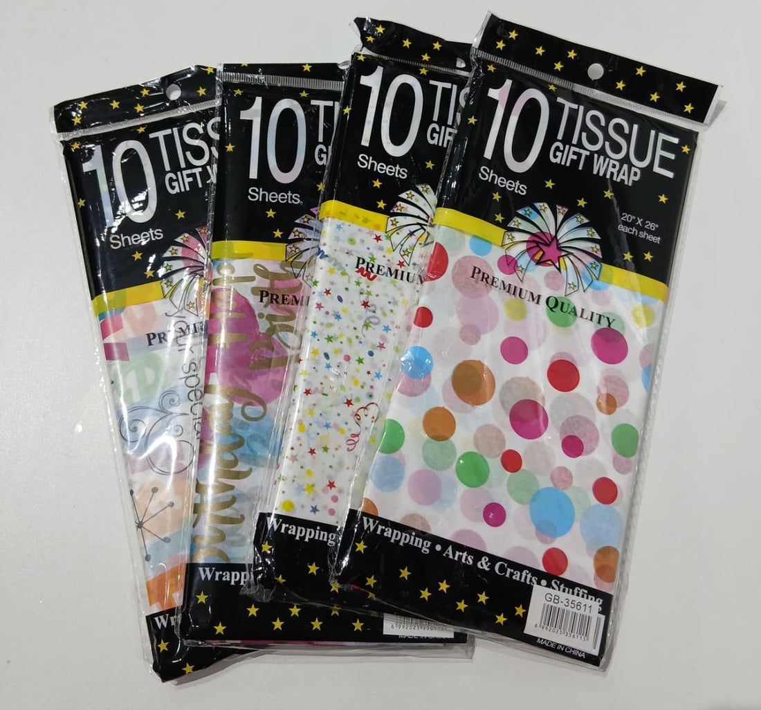 Happy Birthday Tissue paper Creme Paper(Pack)
