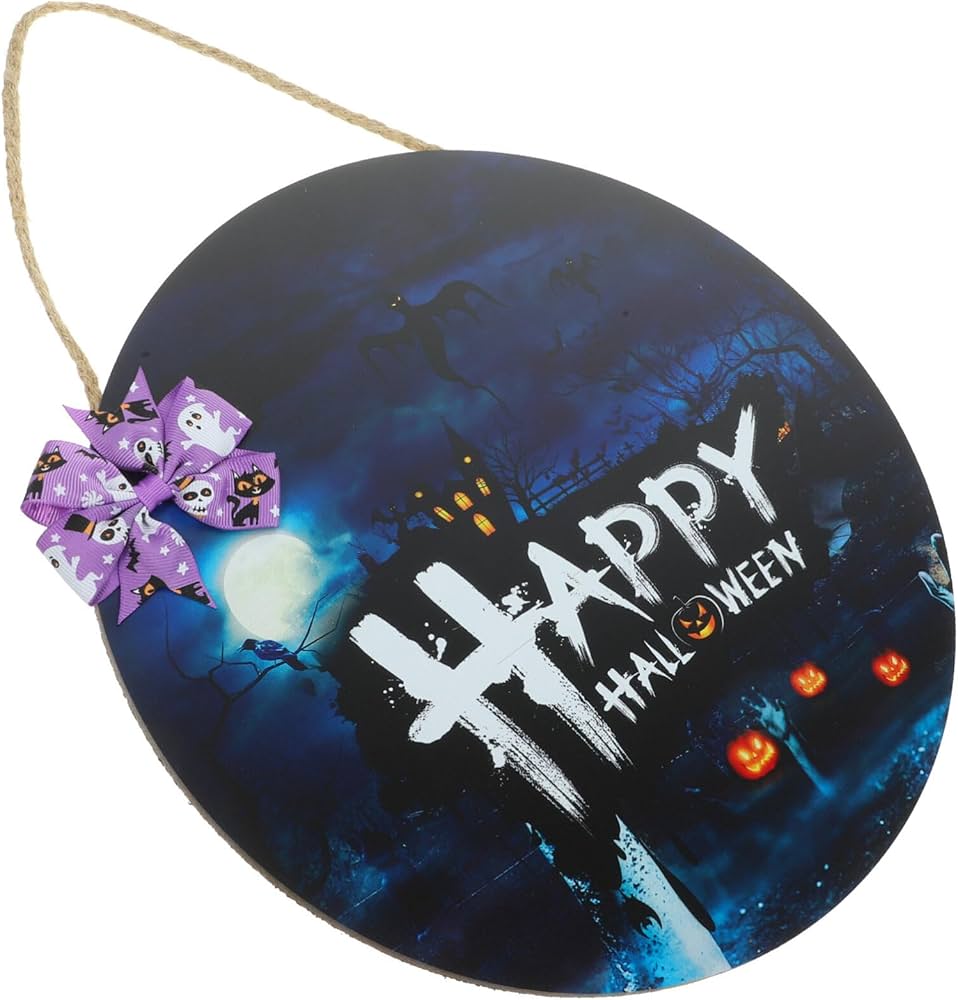 Halloween circular wooden Hanging Signs