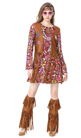 Hippie Dress Cosplay Costume 80s female adult costume
